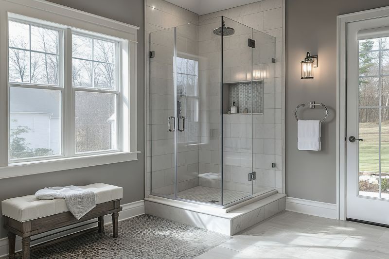 Contemporary Shower with Glass Doors